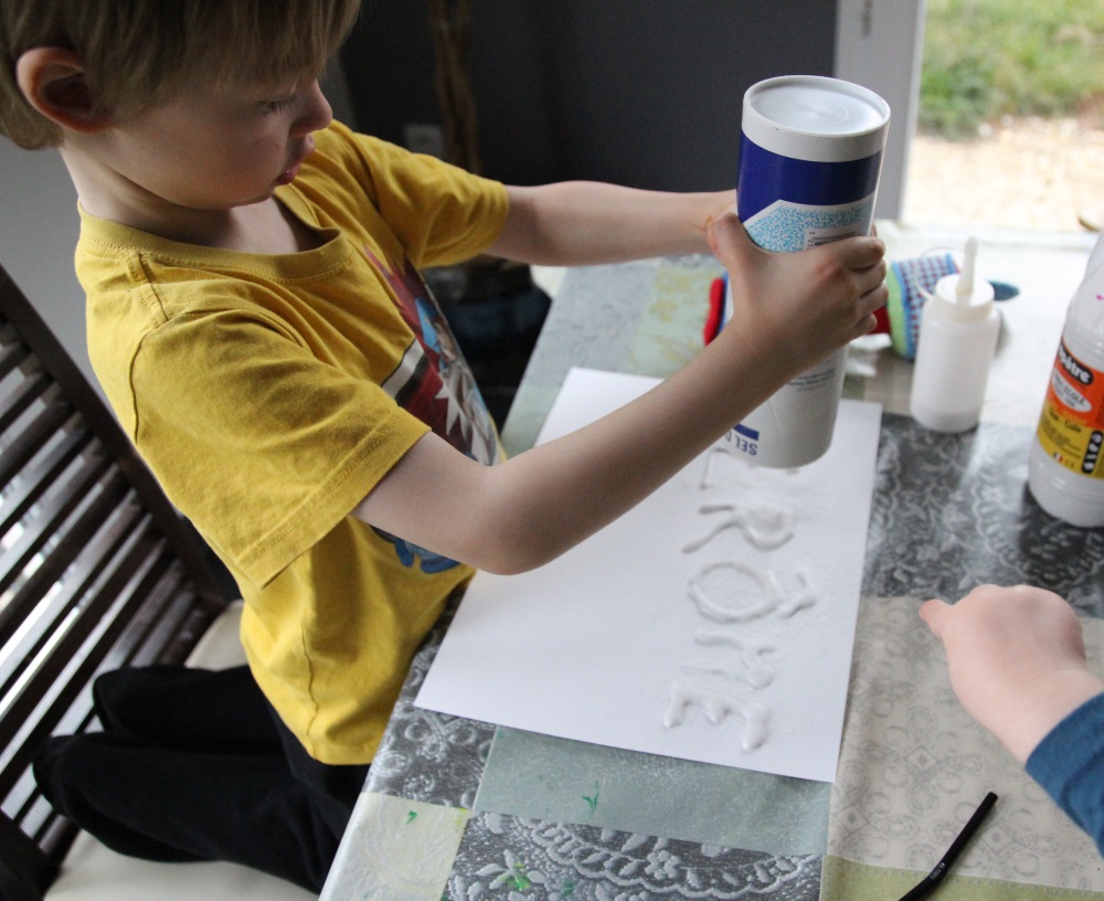 Peinture au sel et à la colle Payette Family