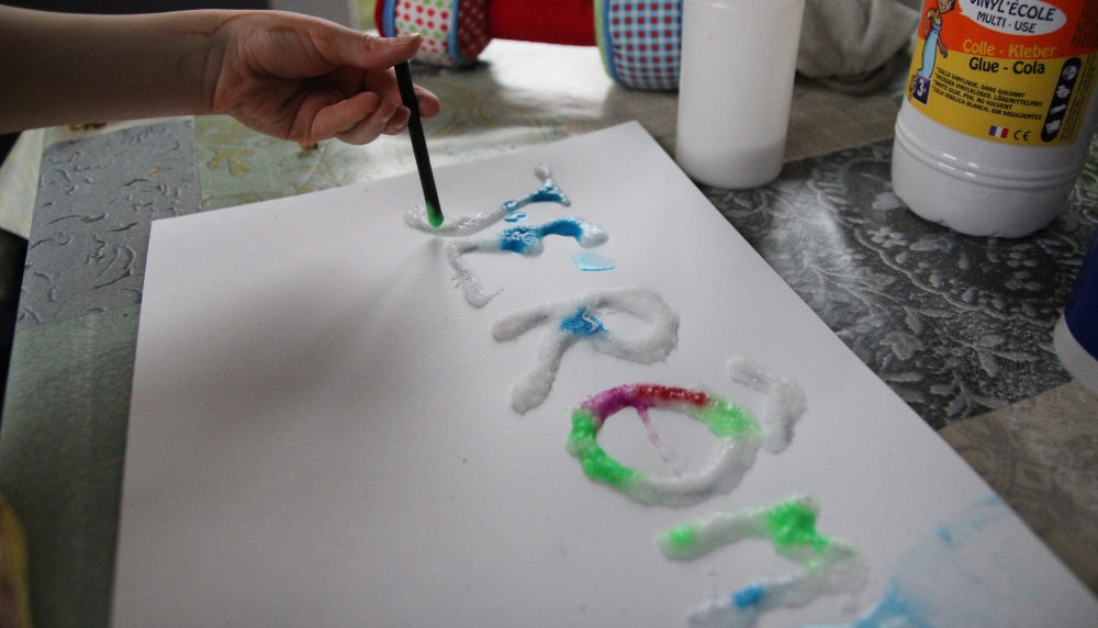 Peinture au sel et à la colle Payette Family